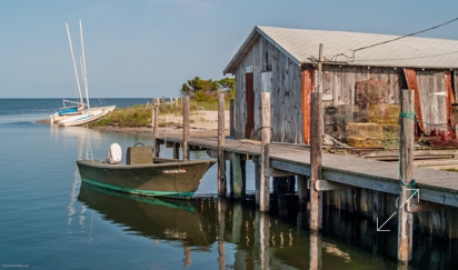 Pamlico Sound view with dock and sailboats